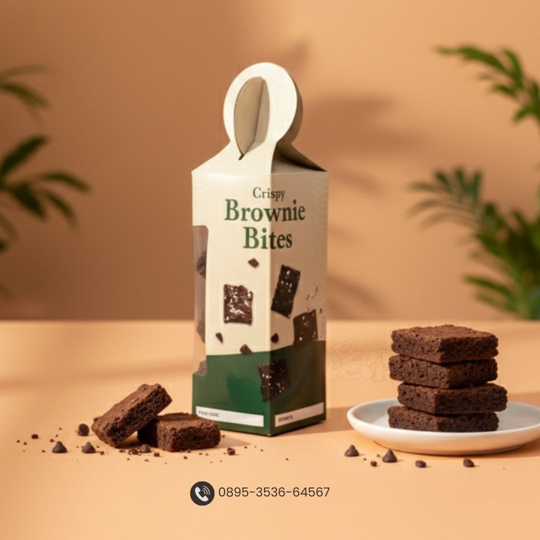 Foto Box Crispy Brownie - Percetakan Kemasan Box Makanan Surabaya Mas Kemas