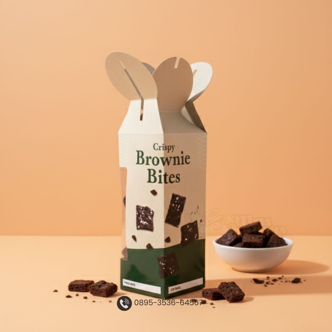 Foto Box Crispy Brownie - Percetakan Kemasan Box Makanan Surabaya Mas Kemas