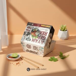 Foto Kemasan Ayam Geprek - Percetakan Kemasan Box Makanan Surabaya Mas Kemas