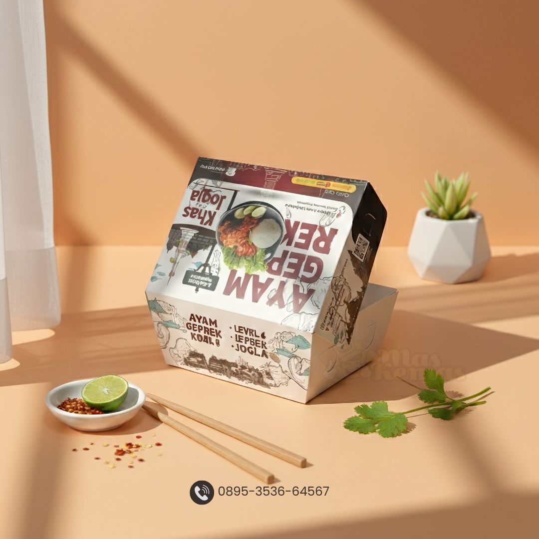 Foto Kemasan Ayam Geprek - Percetakan Kemasan Box Makanan Surabaya Mas Kemas